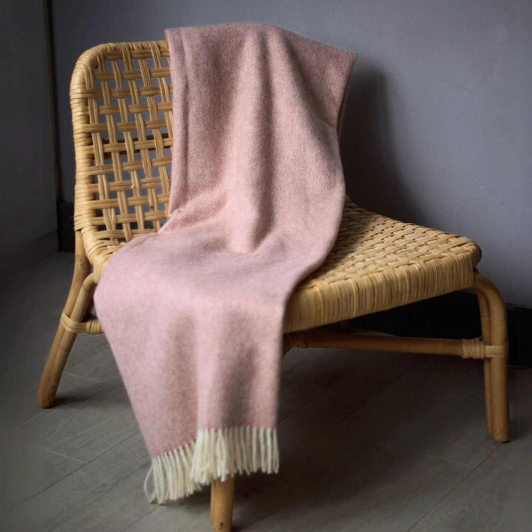 British Lambswool Blanket pink