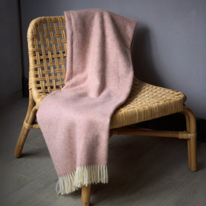 British Lambswool Blanket pink