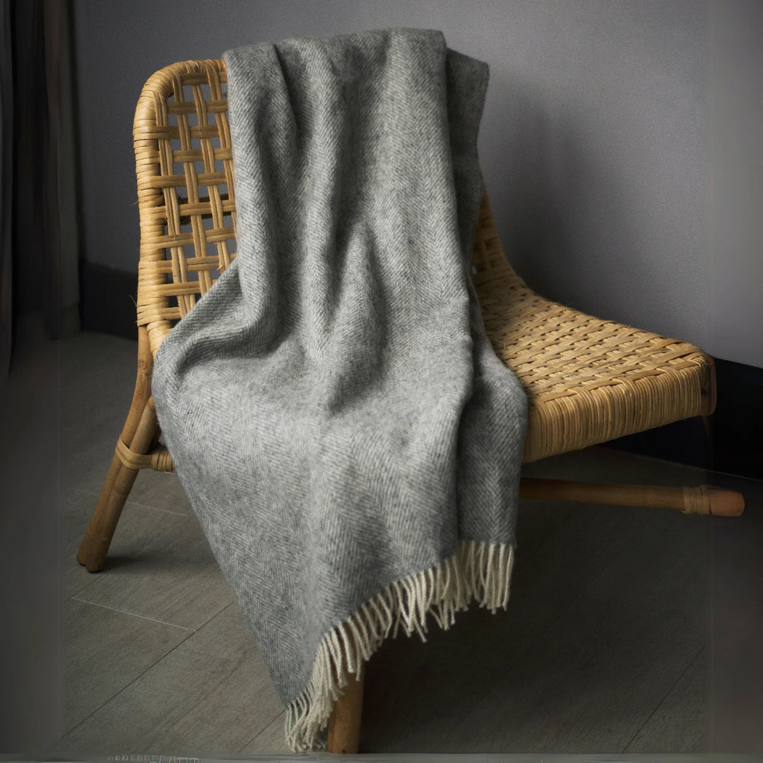 British Lambswool Blanket grey