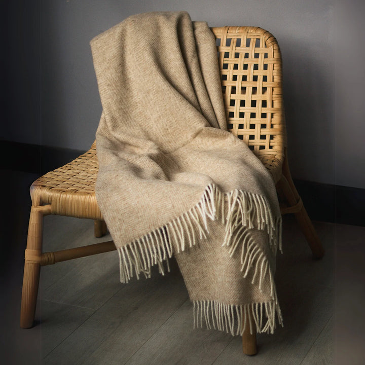 British Lambswool Blanket neutral beige