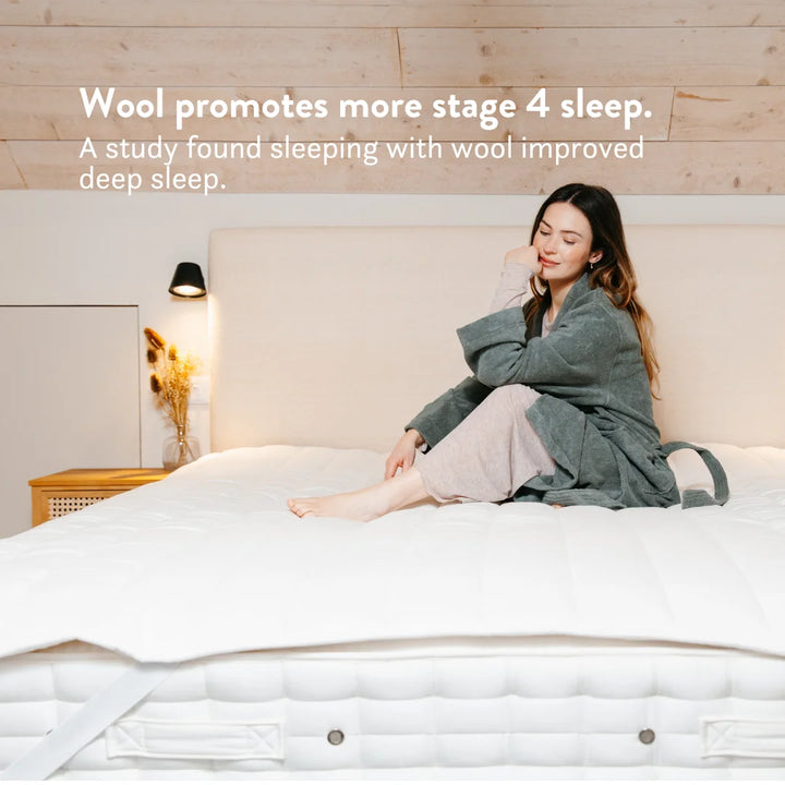 Wool promotes more stage 4 sleep. A study found sleeping with wool improved deep sleep.