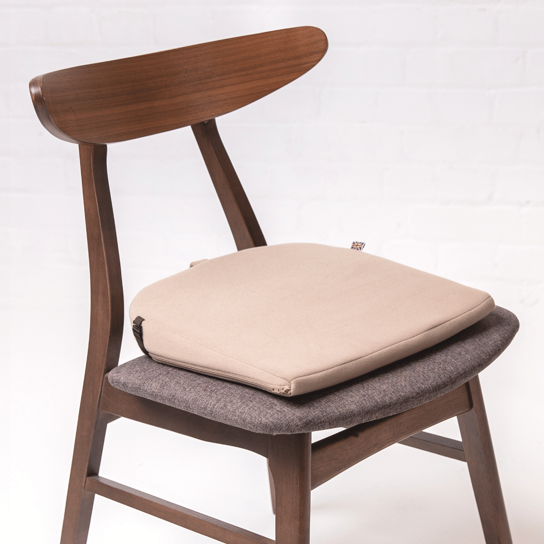 beige 8° Degree sitting Wedge cushion pillow working from home office chair improve back pain hip knees above - Putnams