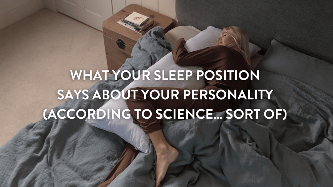 person lying in bed wearing brown pyjamas lying on their front holding a Putnams body pillow 