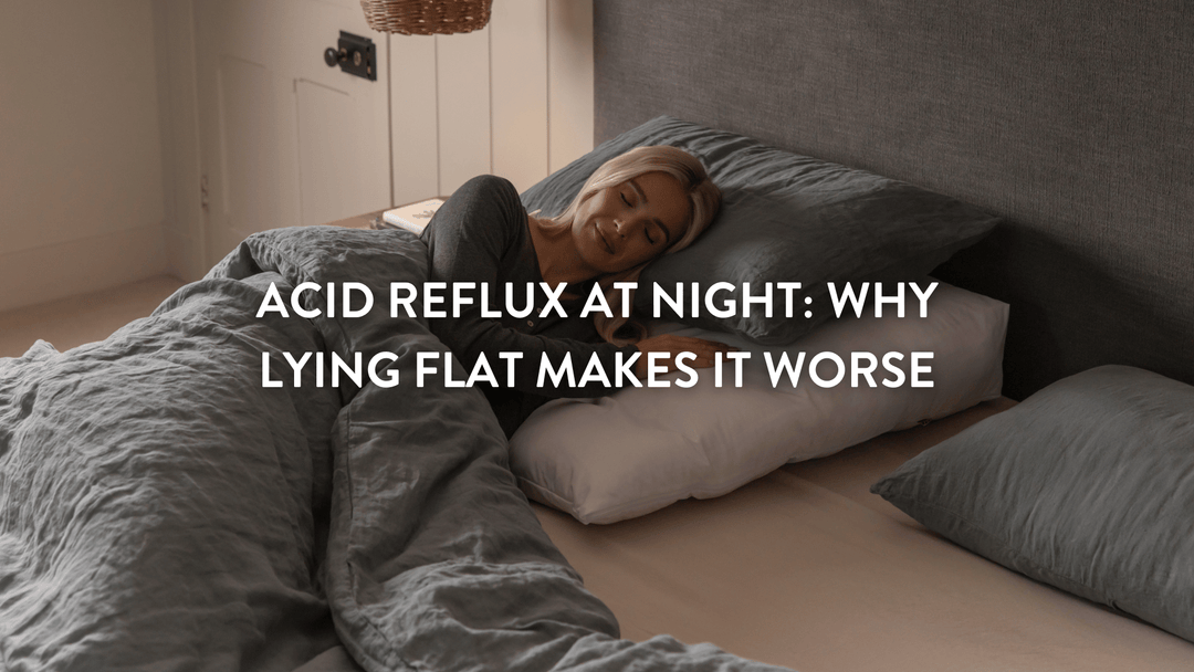 person sleeping on their side on a Putnams bed wedge to combat acid reflux