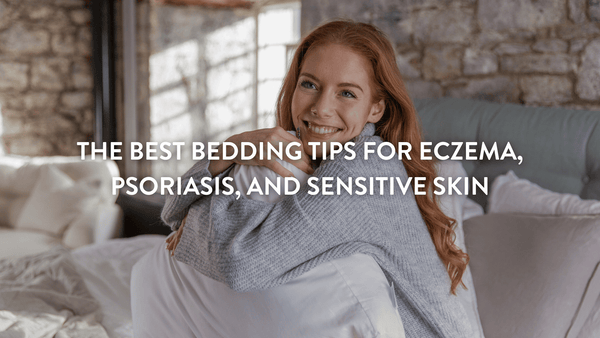 Person holding a Putnams pillow sitting up in bed