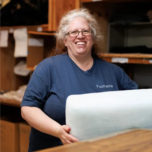 manufacturing employee uk making foam sofa cushion