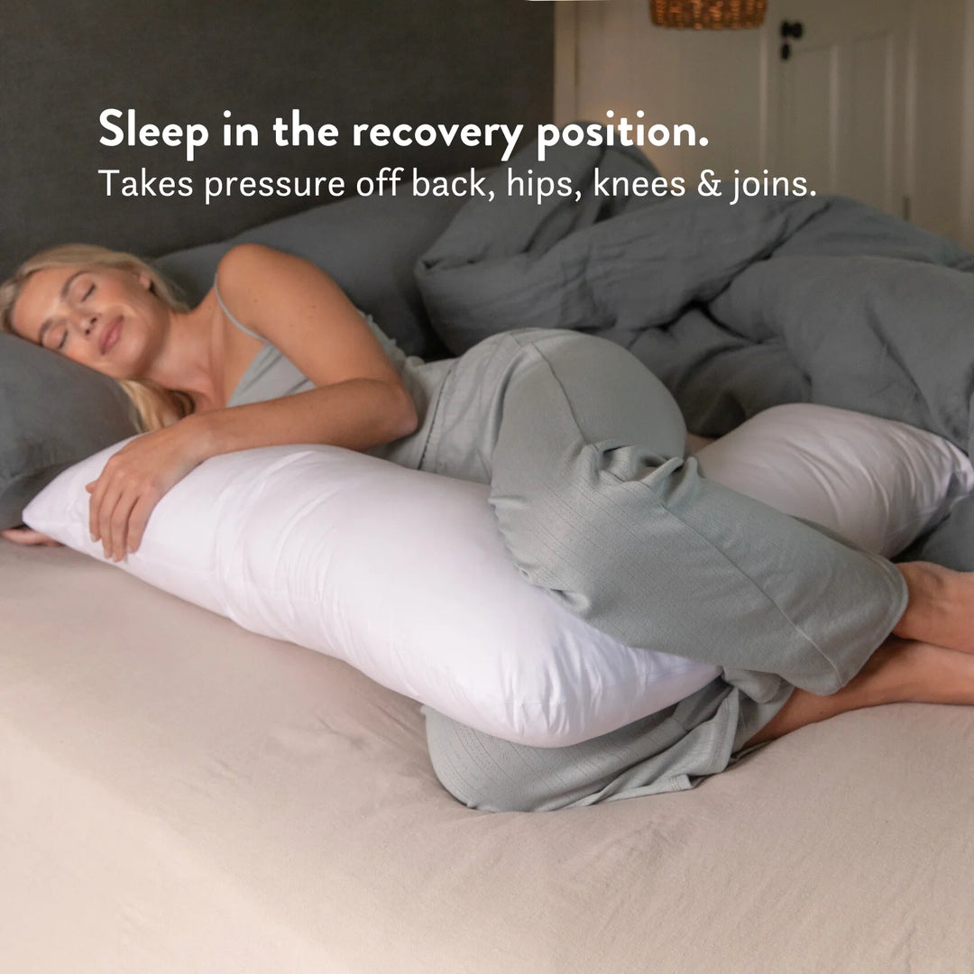 V Shaped British Wool Pillow - 100% Cotton Cover - Natural height adjustable OEKO-tex standard 100 Sleep in the recovery position, pregnancy relieves pressure on back, hips, knees and joints