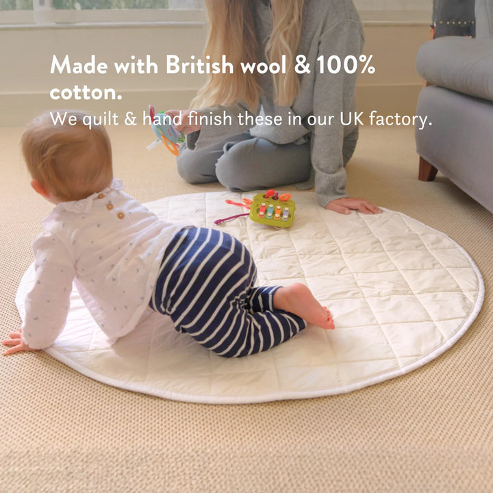 Organic Baby Playmat - 100% Cotton & Washable British Wool Plastic free circular