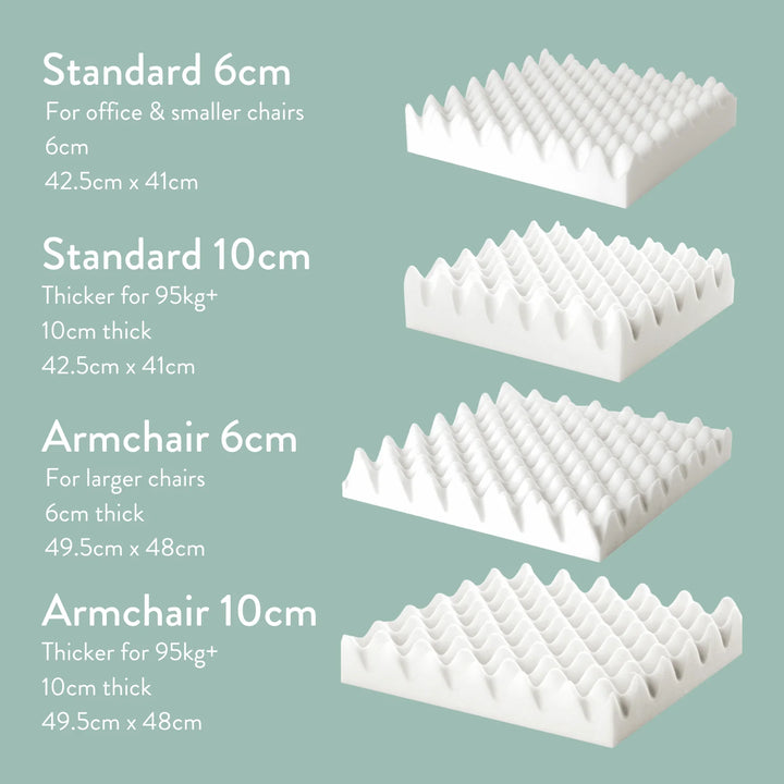 Proximal Hamstring Tendinopathy Cushion for office, car, driving, dining chair, armchair and sofa. Handmade in the UK with a 2 year guarantee. High density foam.