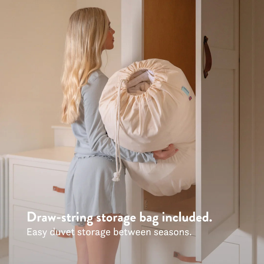 Graphite Latex Pillow & British Wool Duvet Set - Bundle Handmade in the UK, 100% cotton natural bedding bundle