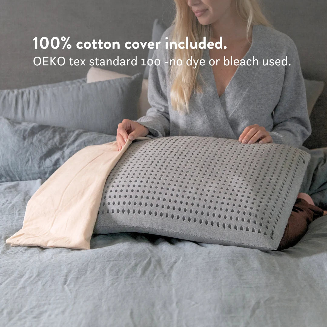 Graphite Latex Pillow & British Wool Duvet Set - Bundle Handmade in the UK, 100% cotton natural bedding bundle