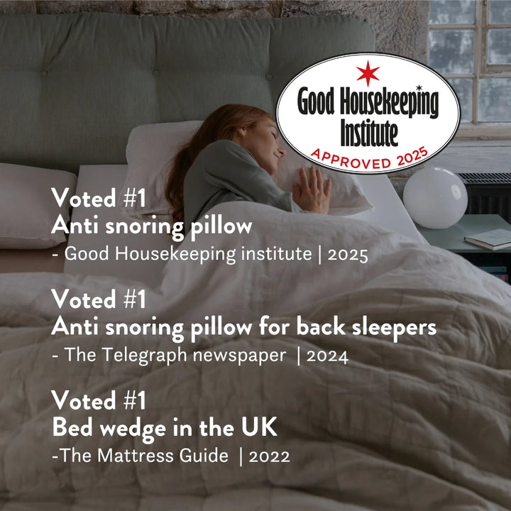 Best rated pillow for snoring and heartburn 2024 2025 UK reviews tested by the Independent the Telegraph Good Houskeeping