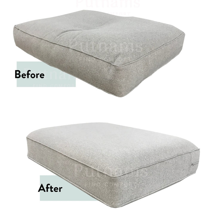 Sofa Cushion Refilling Service - UK Wide fabric upholstery before and after