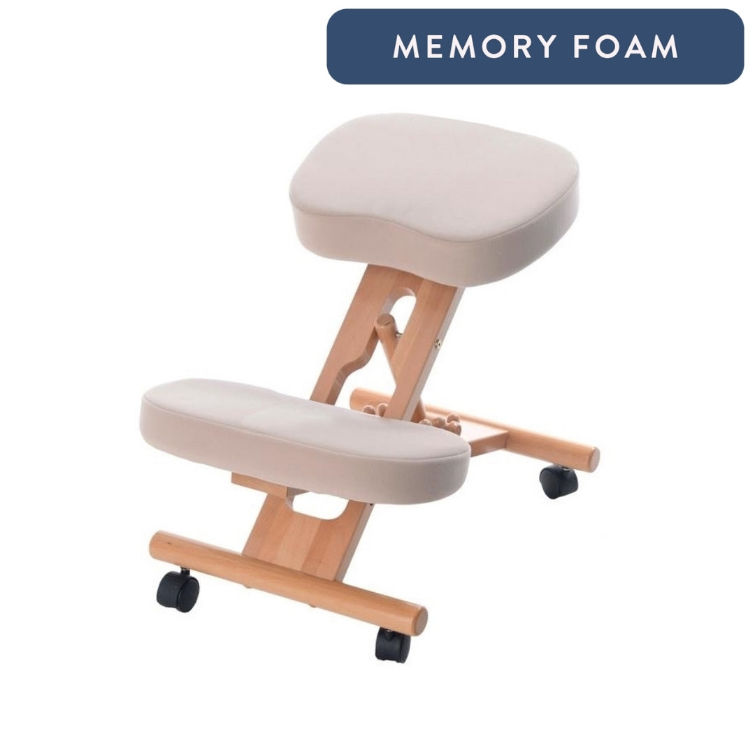 Memory Foam Kneeling Chair - UK Made- FSC Beech